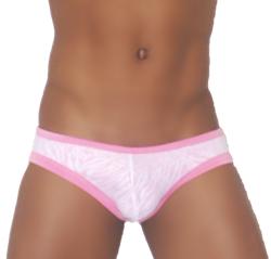 Icker Sea Devoured Jock Brief Jock Strap Underwear Pink/White COI-13-05