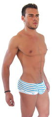 Icker Sea Sailor Stripe Logo Trim Mini Low Boxer Brief Underwear COI-14-14