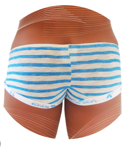 Icker Sea Sailor Stripe Logo Trim Mini Low Boxer Brief Underwear COI-14-14