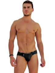 Icker Sea Logo Trim Kiss My Ass Brief Underwear Black COI-14-BLACK-03