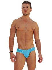 Icker Sea Logo Trim Kiss My Ass Brief Underwear Blue COI-14-BLUE-03