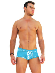 Icker Sea Logo Trim Lace Front Boxer Brief Underwear Blue COI-14-BLUE-07