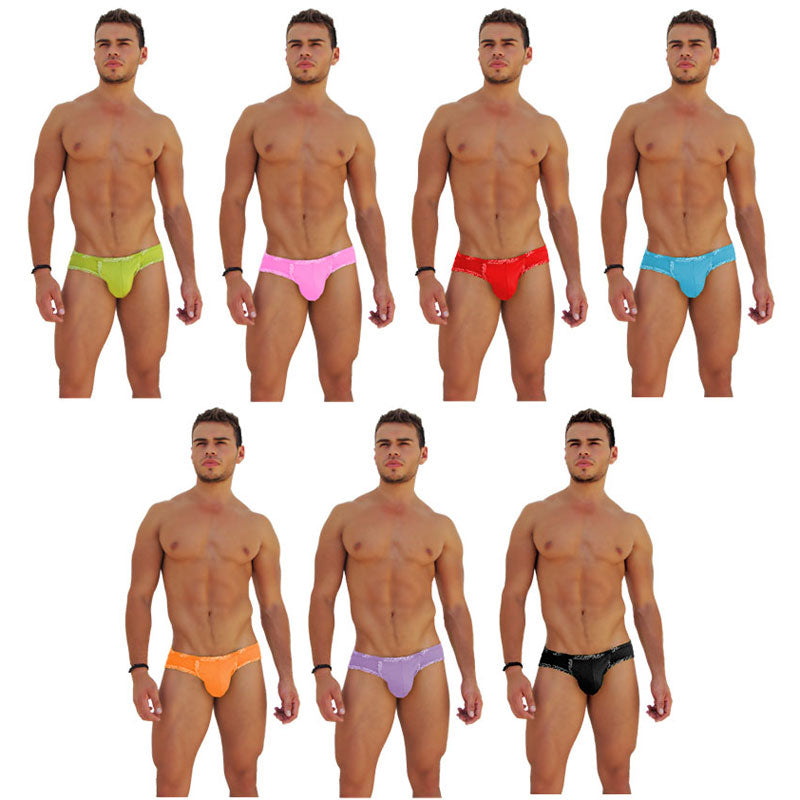 Icker Sea [7 Pack] Logo Trim Kiss My Ass Brief Underwear Assorted Colours COI-14-COLORS-03-ALL