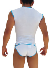 Icker Sea Fresh Dots Logo Trim Microslip Bikini Underwear Blue COI-14-FD-03