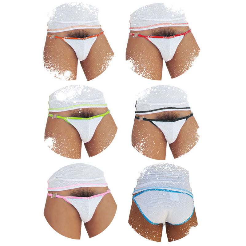 Icker Sea [6 pack] Fresh Dots Logo Trim Microslip Bikini Underwear Assorted Colours COI-14-FD-03-PACK