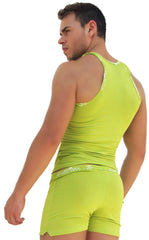 Icker Sea Logo Trim Kiss My Ass Tank Top T Shirt Green COI-14-GREEN-09