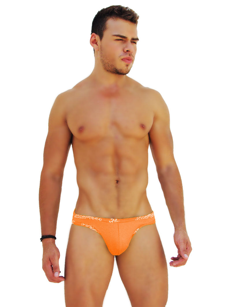 Icker Sea Logo Trim Kiss My Ass Slip Bikini Underwear Orange COI-14-ORANGE-02