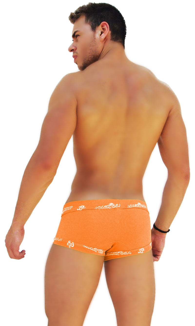 Icker Sea Logo Trim Lace Front Boxer Brief Underwear Orange COI-14-ORANGE-07