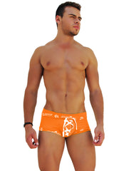 Icker Sea Logo Trim Lace Front Boxer Brief Underwear Orange COI-14-ORANGE-07