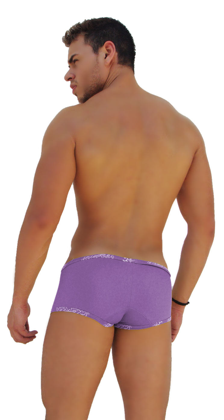 Icker Sea Logo Trim Low Boxer Brief Underwear Purple COI-14-PURPLE-05