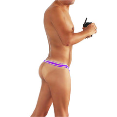 Icker Sea Contrast Stitching Pouch Underwear Purple/White COI-16-06M