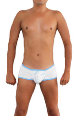 Icker Sea Logo Pouch Contrast Trim Mini Boxer Brief Underwear White/Blue COI-16-08BL