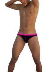 Icker Sea Stud Slip Bikini Underwear Black/Fuchsia COI-16-33BF