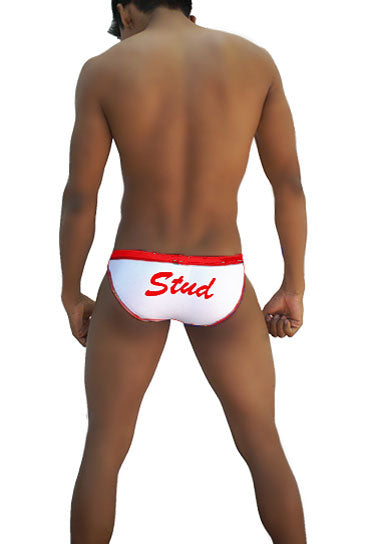 Icker Sea Stud Slip Bikini Underwear White/Red COI-16-33WR
