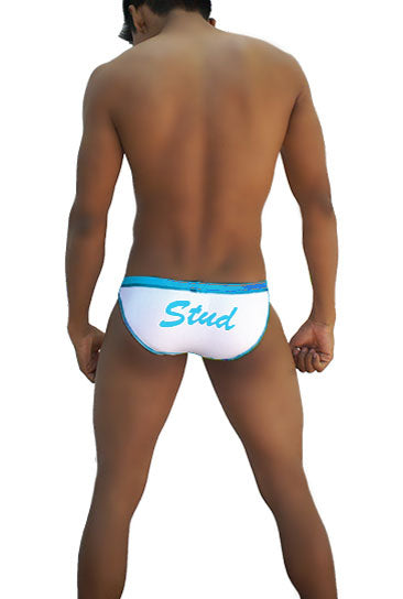 Icker Sea Stud Slip Bikini Underwear White/Blue COI-16-33WS