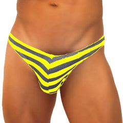 Icker Sea Sailor Stripe Enhancement C-Ring Thong Underwear Mango COI-19-04