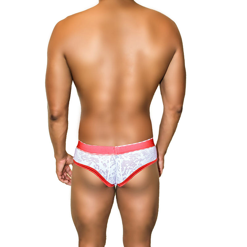 Icker Sea Acid Mesh Piping Brief Underwear Red COI-21-02