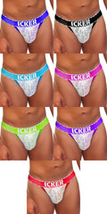 Icker Sea [8 Pack] Acid Mesh Piping Cheeky Tanga Bikini Underwear COI-21-03
