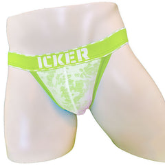 Icker Sea Acid Mesh Piping Cheeky Tanga Bikini Underwear Green COI-21-03