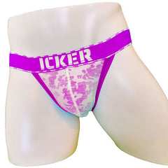 Icker Sea Acid Mesh Piping Cheeky Tanga Bikini Underwear Purple COI-21-03