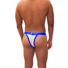 Icker Sea Acid Mesh Piping Cheeky Tanga Bikini Underwear Royal Blue COI-21-03