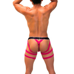 Icker Sea Garter Y Back G String Underwear Fuchsia COI-21-08