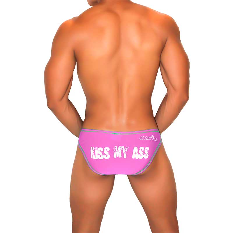 Icker Sea Kiss My Ass Contrast Stitching Bikini Underwear Pink COI-22-02