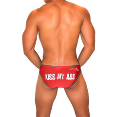 Icker Sea Kiss My Ass Contrast Stitching Bikini Underwear Red COI-22-02