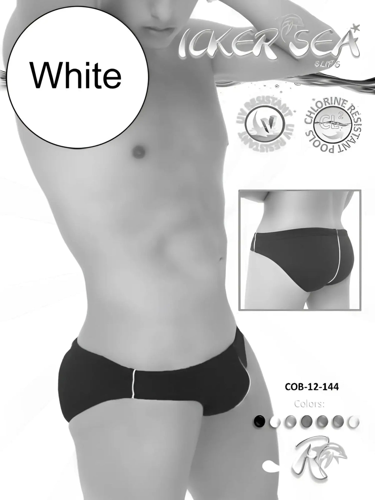 Black icker sea contrast line slip bikini swimwear with white side stripes perfect for beach and pool use