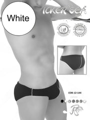 Black icker sea contrast line slip bikini swimwear with white side stripes perfect for beach and pool use