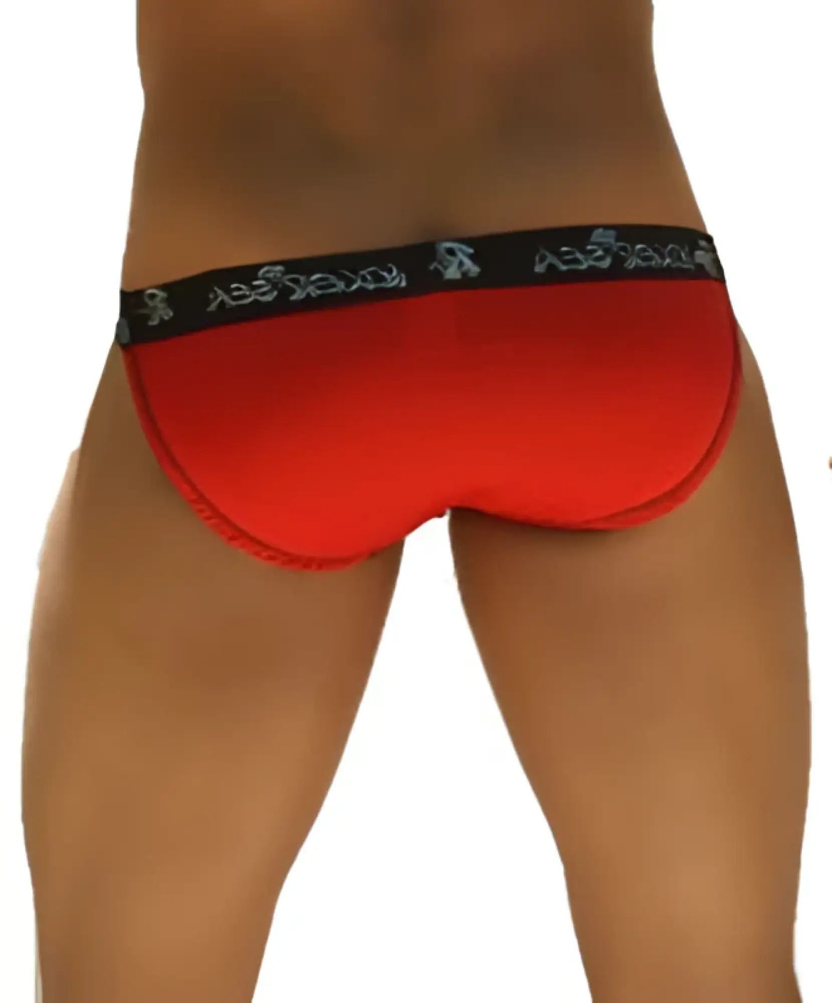 Red icker sea contrast microslip bikini underwear with black elastic waistband and asos logo in white