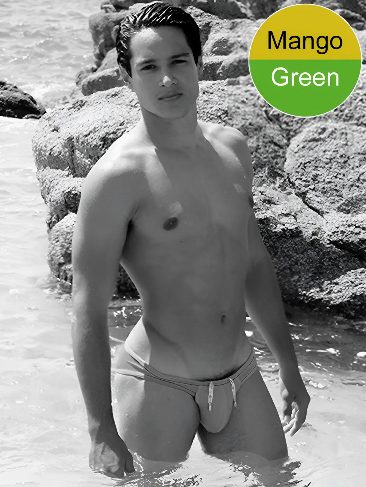 Mango green icker sea contrast trim mini brief bikini swimwear featuring comfortable fit for beachwear