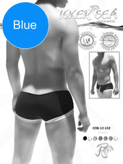 Black icker sea contrast trim mini square cut trunk swimwear with white trim and subtle logo chlorine resistant
