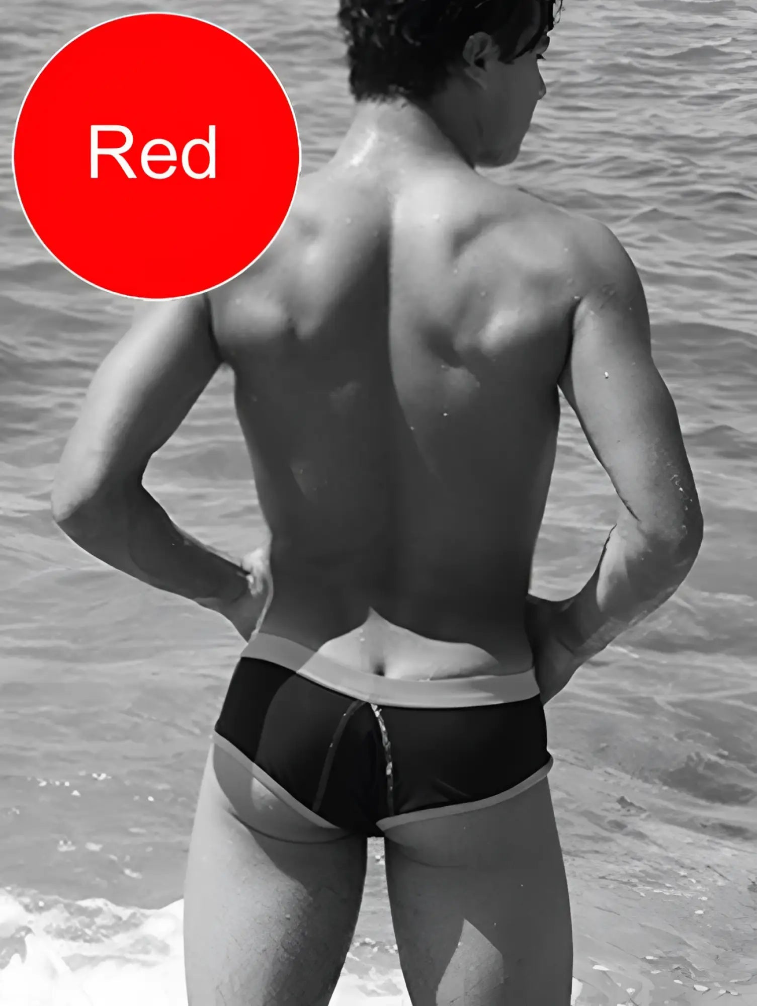 Black cheeky mini bikini swimwear with white contrast trim and stitching for stylish beachwear