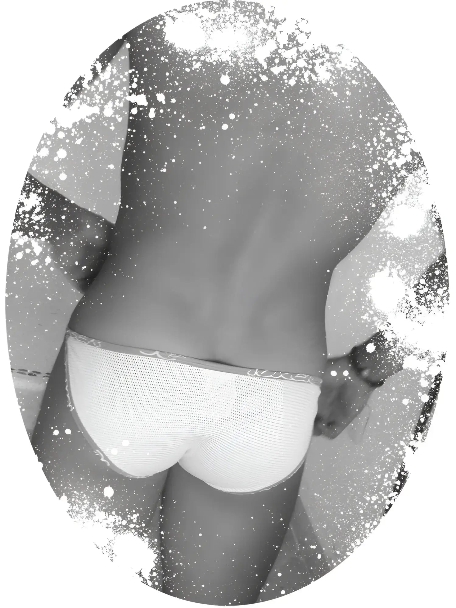 Icker Sea fresh dots logo trim microslip bikini underwear in white mesh with subtle elastic waistband purple COI-14-FD-03