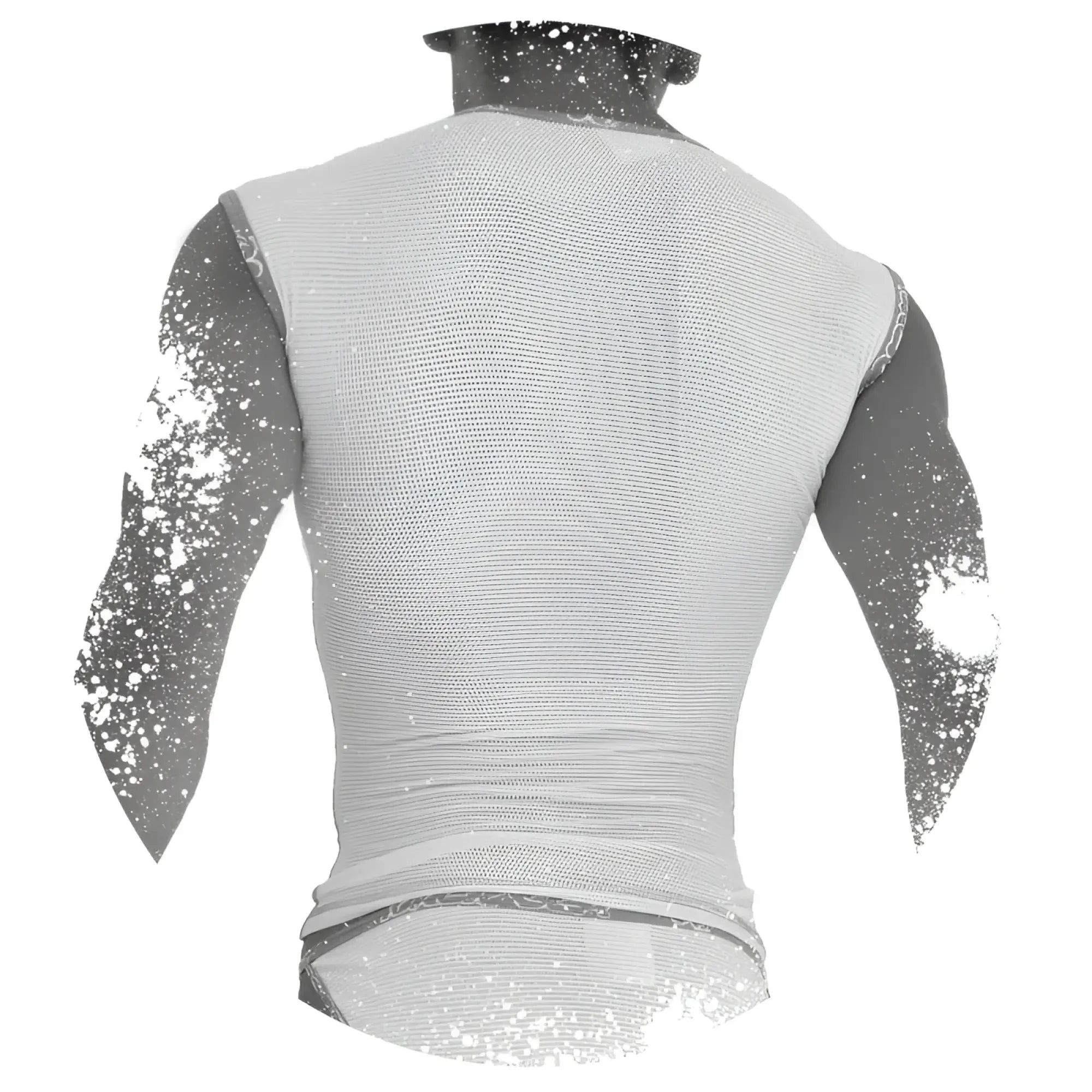 Icker Sea fresh dots logo trim purple mesh sleeveless muscle top with fitted form-fitting design