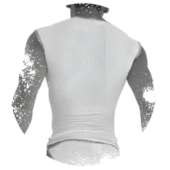 Icker Sea fresh dots logo trim purple mesh sleeveless muscle top with fitted form-fitting design