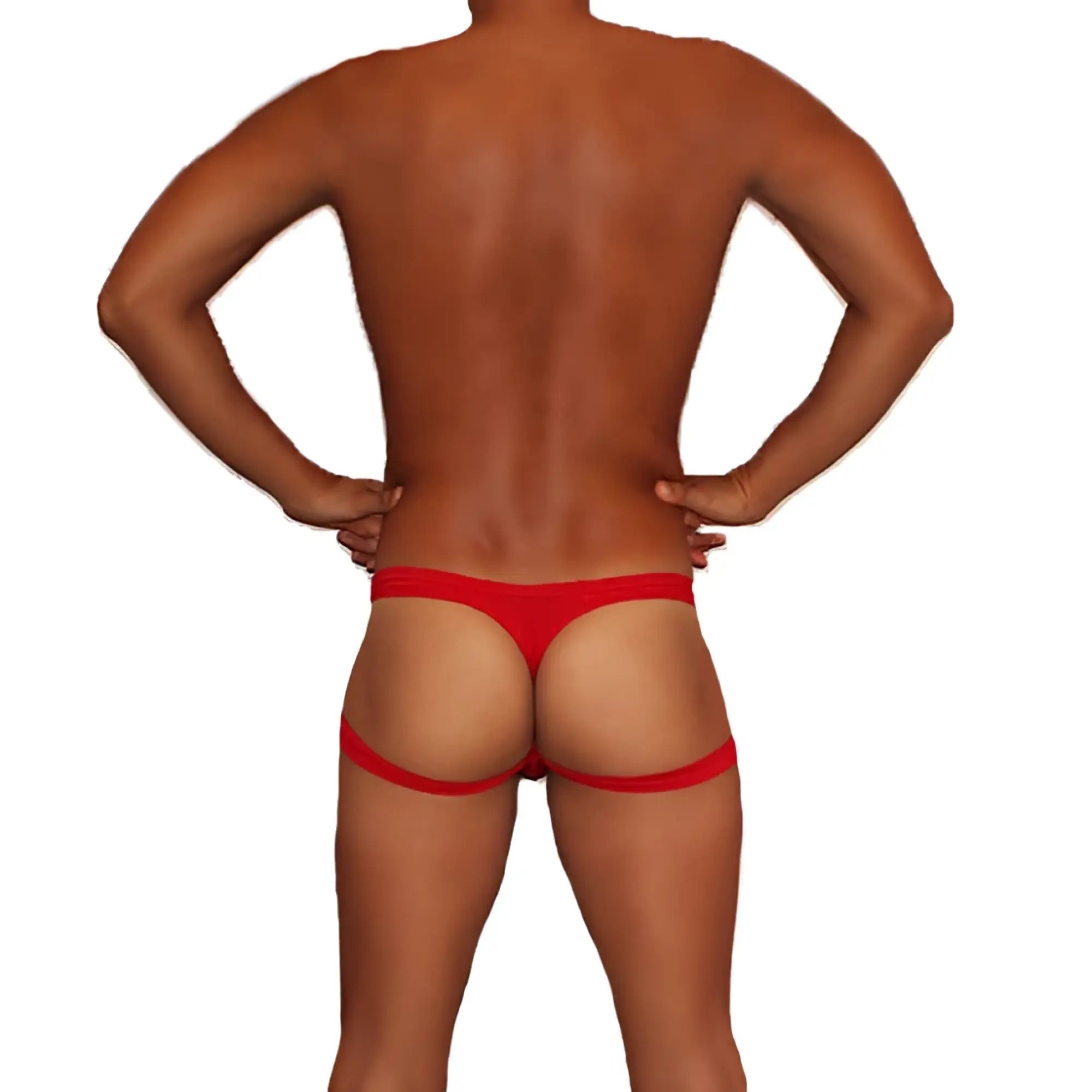 Red icker sea jock thong underwear with matching leg straps designed for comfortable support and bold style