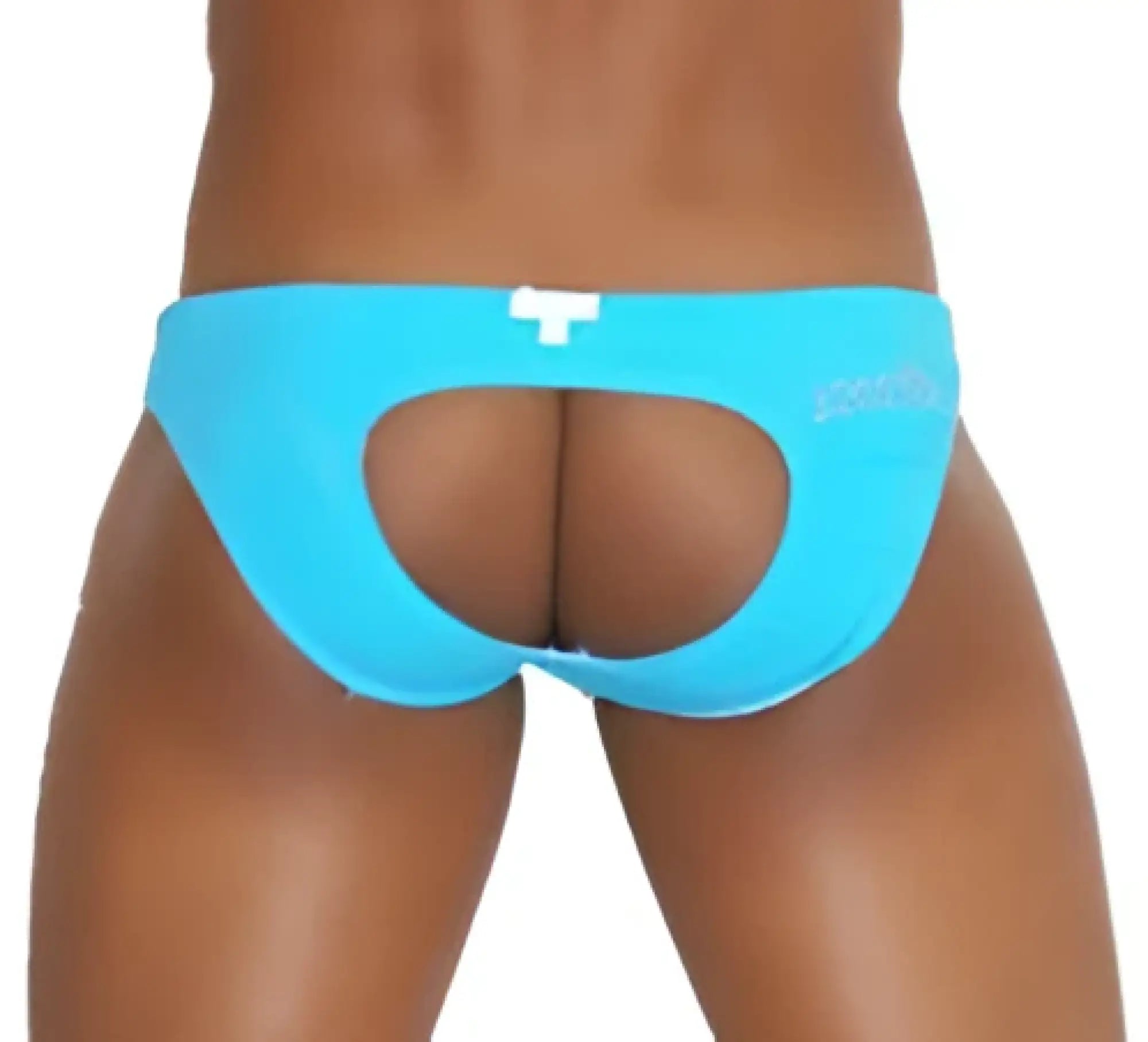 Icker Sea lifeguard jock brief swimwear in bright blue with form-fitting cutout design and subtle side branding
