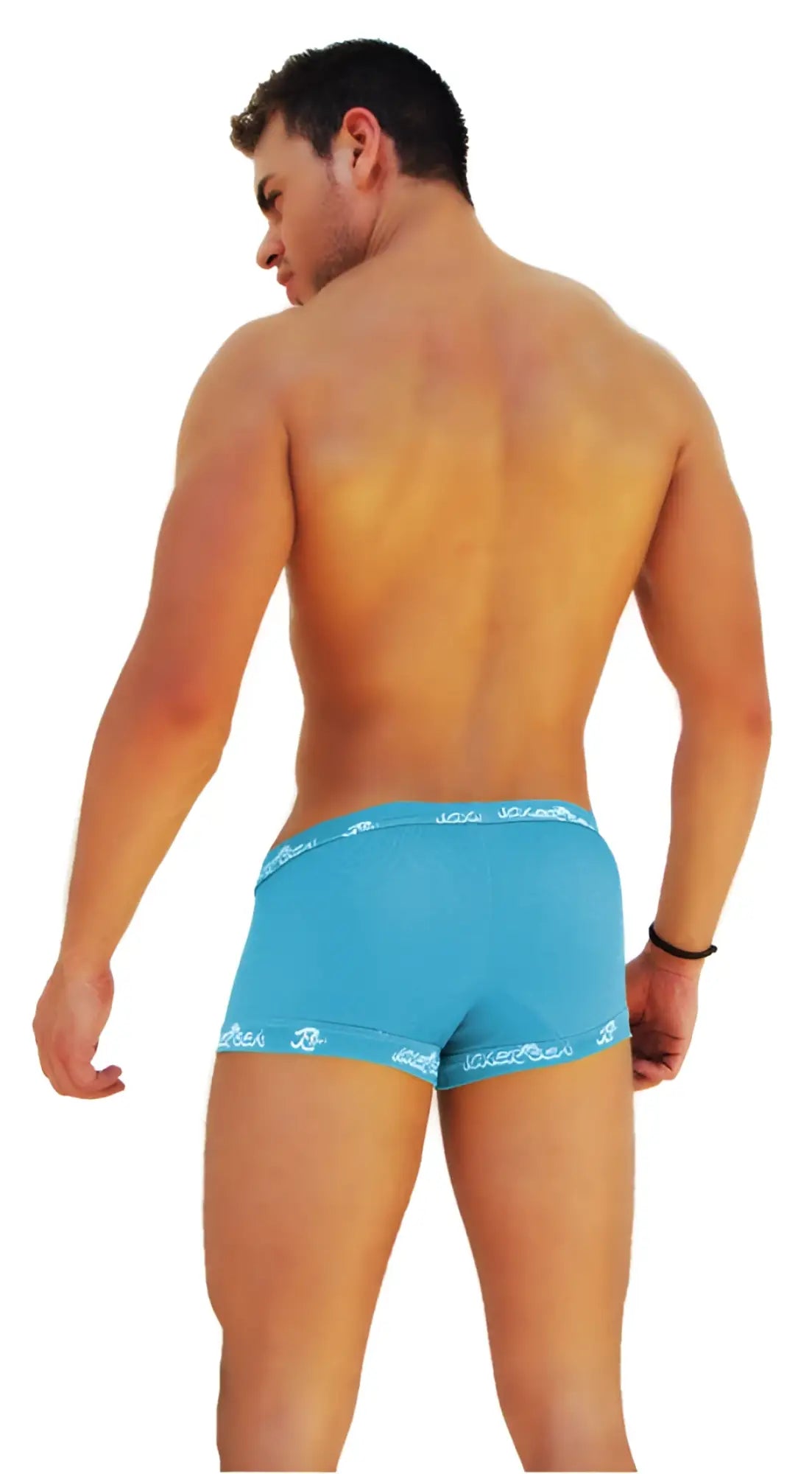 Blue icker sea logo trim boxer brief underwear featuring white logo trim on soft breathable fabric
