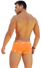 Icker Sea orange lace front boxer brief underwear with white logo trim designed for comfortable wear