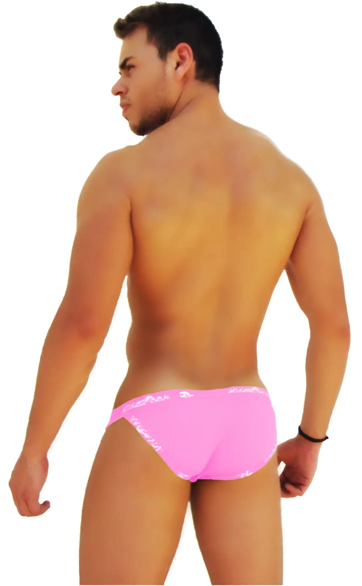 Bright pink icker sea microslip bikini underwear with subtle white waistband pattern for comfortable wear