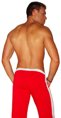 Icker Sea Air Fitness Side Stripe Pants Red PN-14-R-01