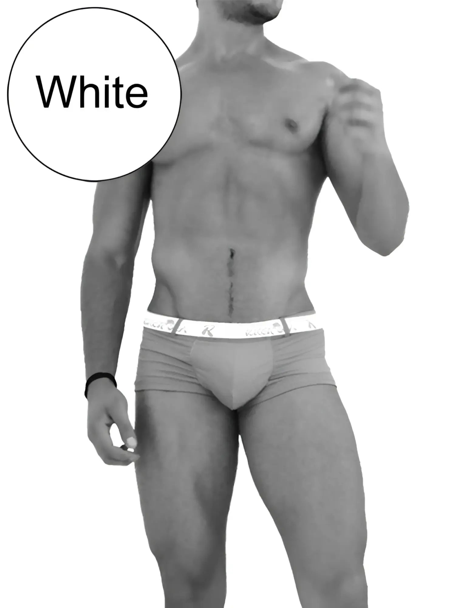 White icker sea sailor belted logo square cut trunk swimwear with branded waistband in white
