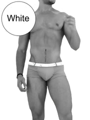 White icker sea sailor belted logo square cut trunk swimwear with branded waistband in white