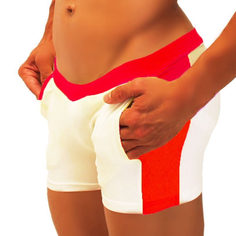 Icker Sea Contrast Side Panel Jock Shorts Red SHR-19-01