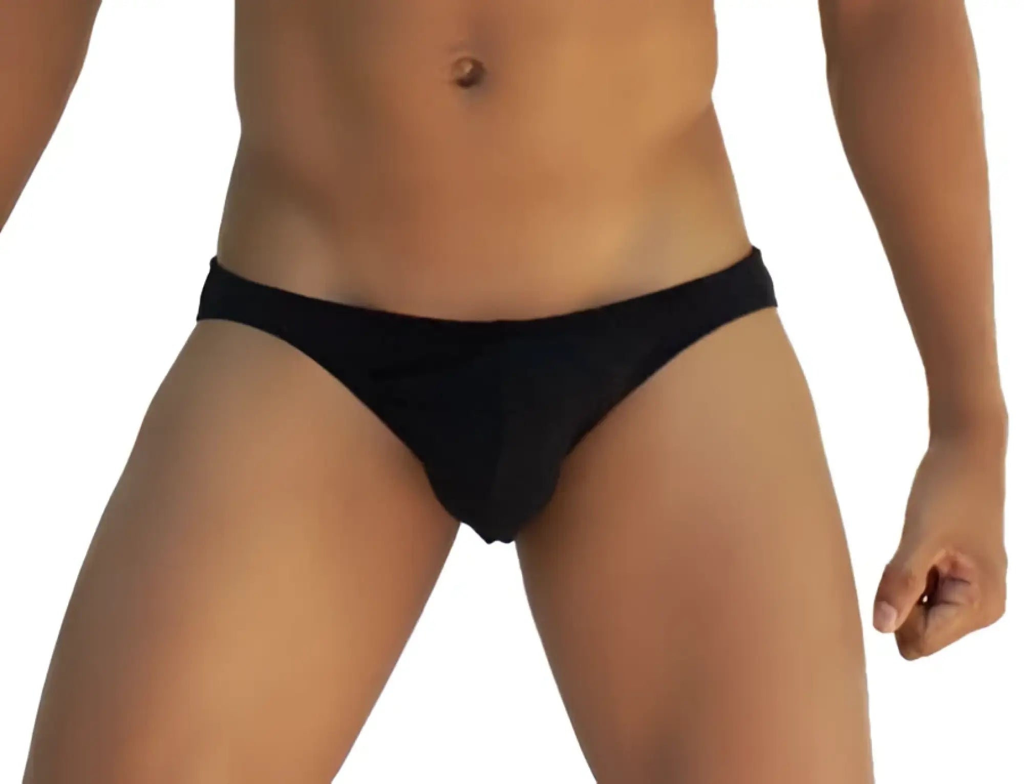 Black icker sea smile me slip bikini underwear with smooth form-fitting briefs design in black