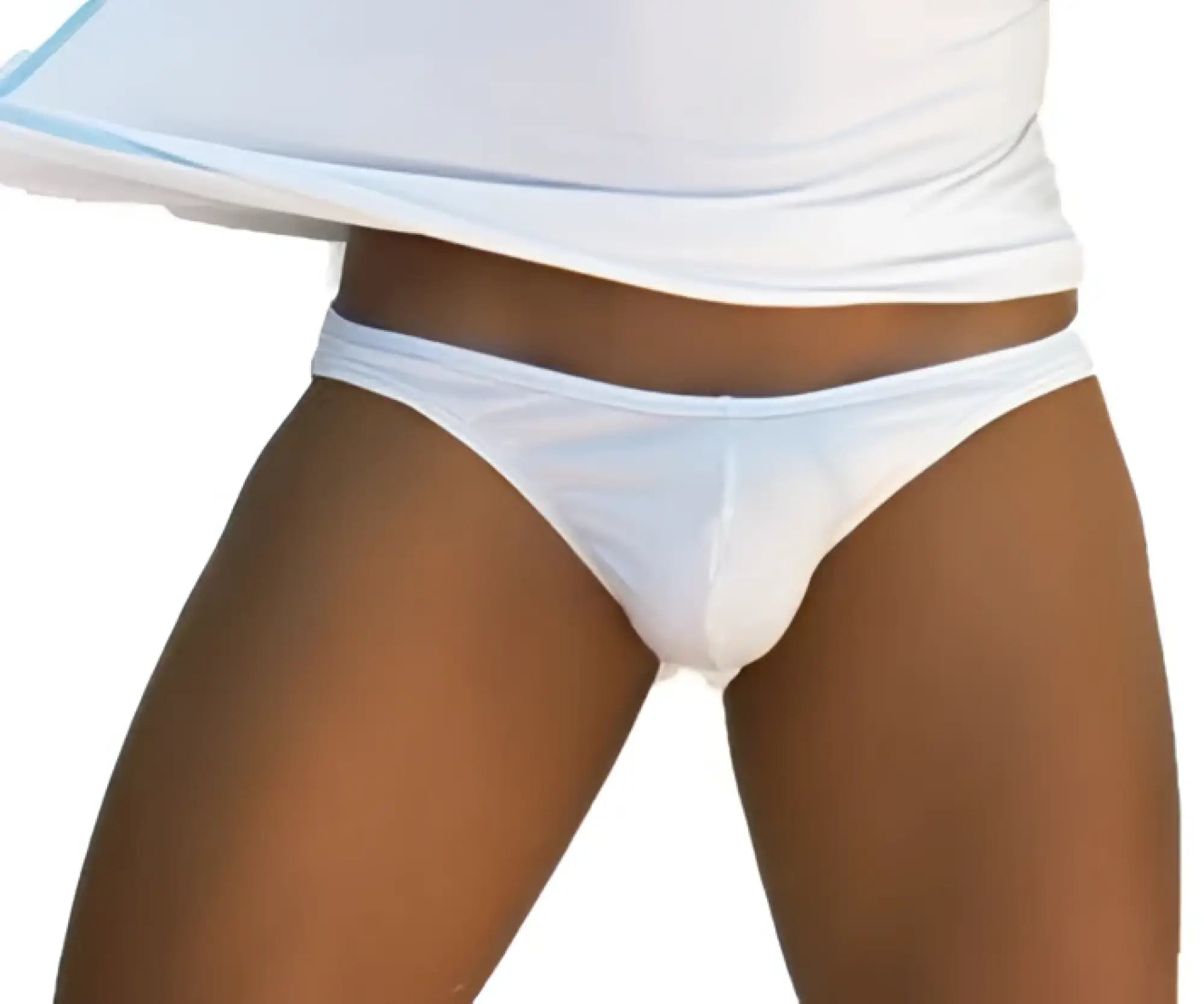 White cotton icker sea smile me slip bikini underwear with smooth form-fitting design in white color