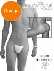Icker sea solid micro g string underwear in orange featuring a white thong design for comfortable wear