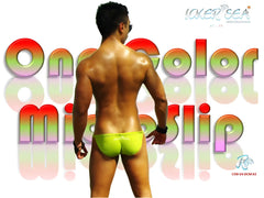 Bright neon green icker sea solid micro slip bikini swimwear with a snug form-fitting design for swimming